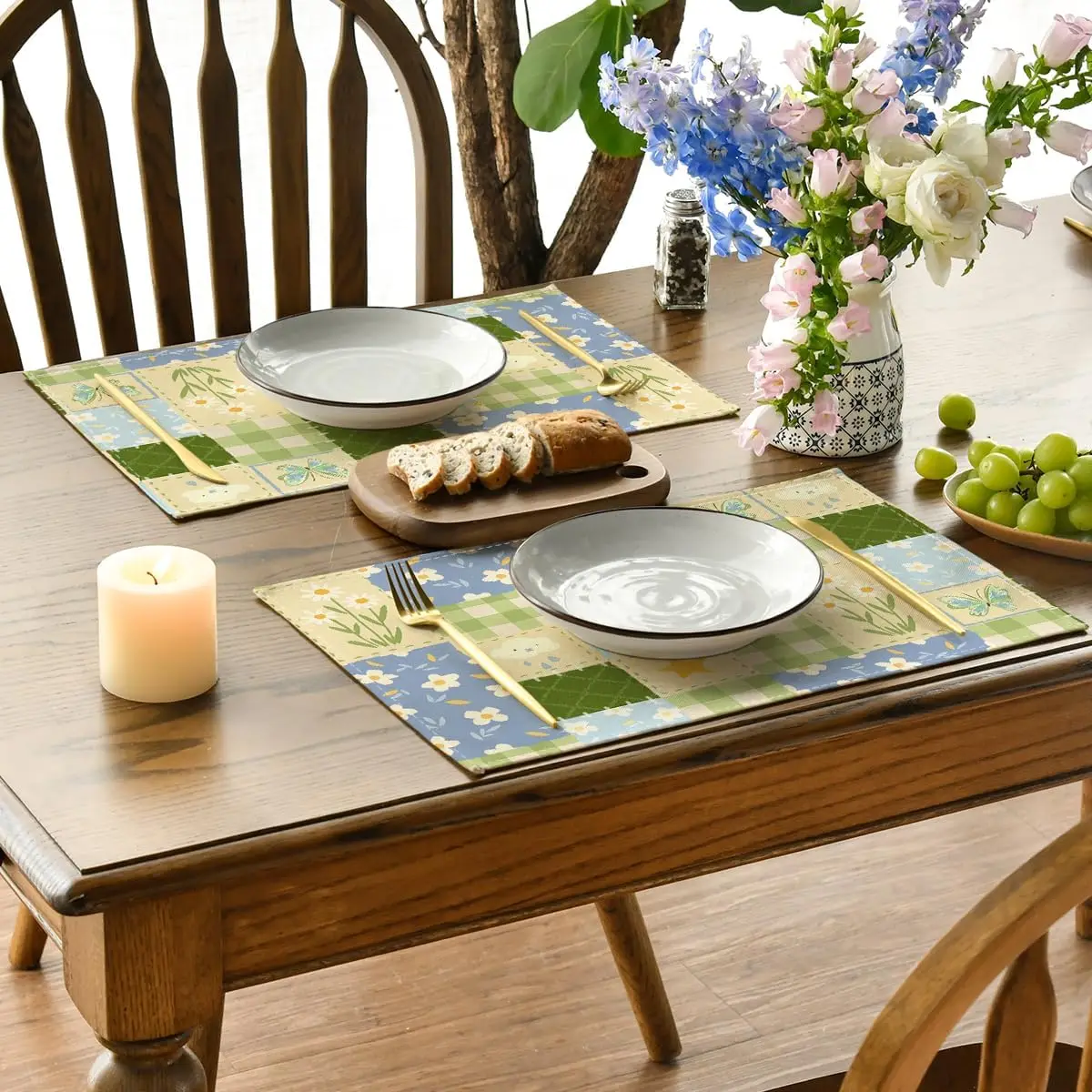 【Rustic Style】1-Piece Print Placemat, Washable & Durable, Universal for Home Kitchen & Dining Table thumbnail 2