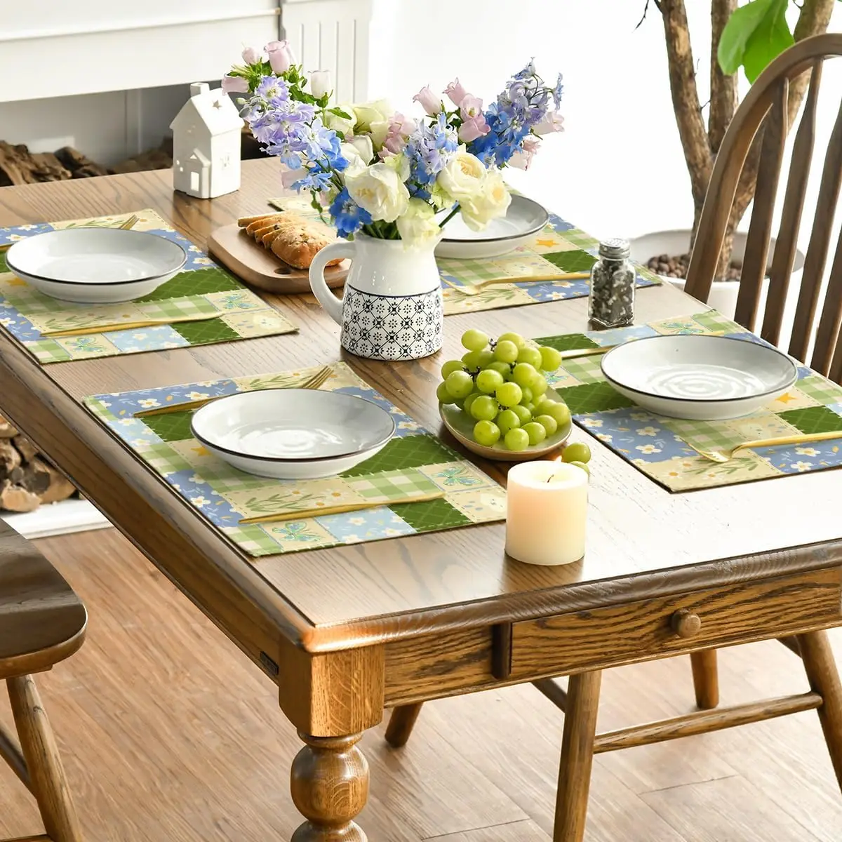 【Rustic Style】1-Piece Print Placemat, Washable & Durable, Universal for Home Kitchen & Dining Table thumbnail 4