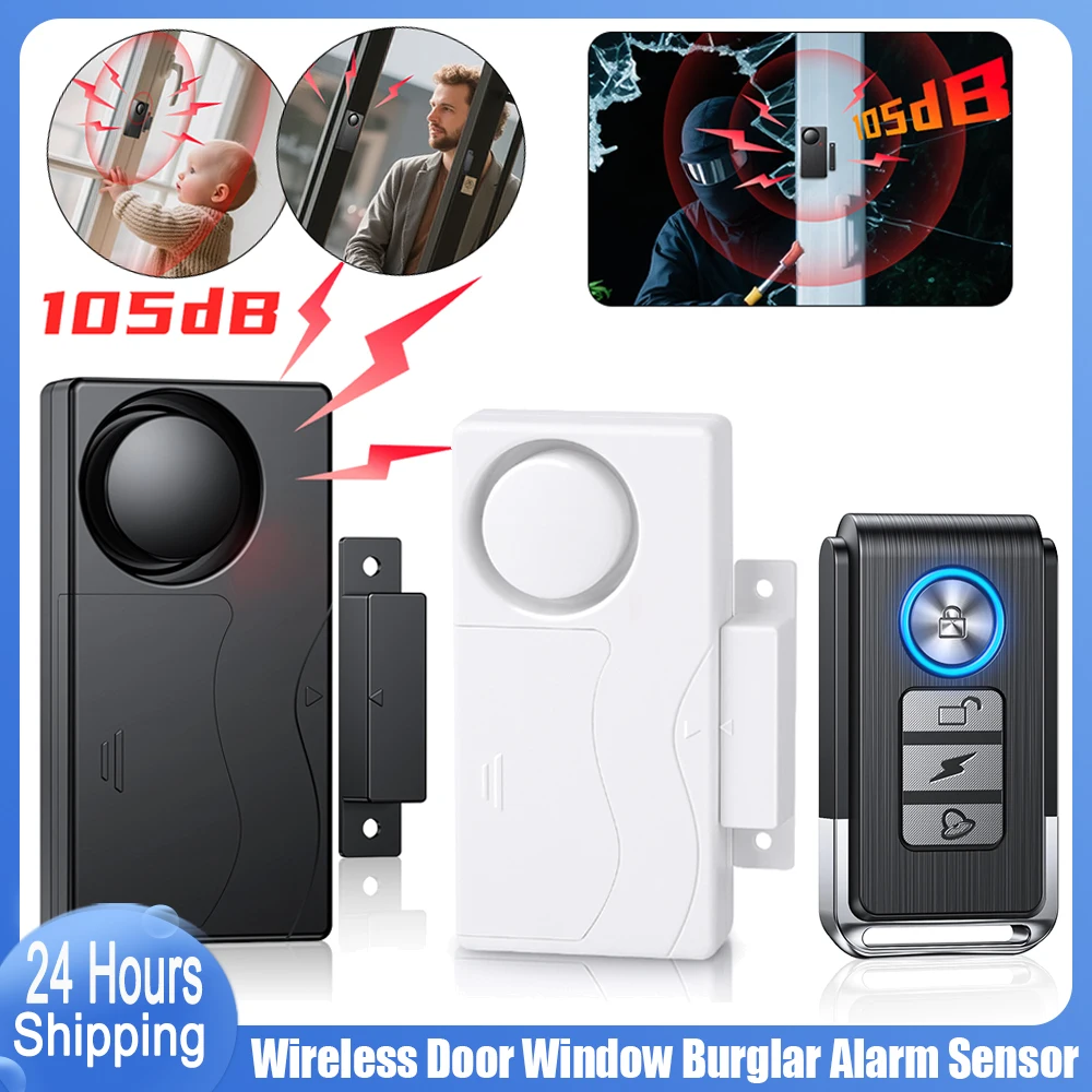 New Door Window Burglar Alarm Sensor Wireless Remote Control Anti-Theft Alarm System Kit Home Security Door Open Detectors