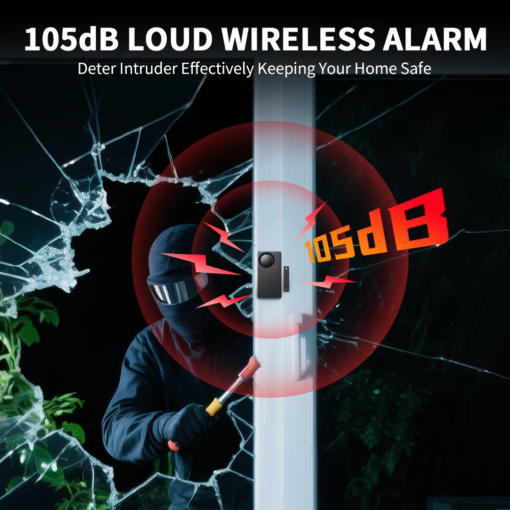 New Door Window Burglar Alarm Sensor Wireless Remote Control Anti-Theft Alarm System Kit Home Security Door Open Detectors thumbnail 3