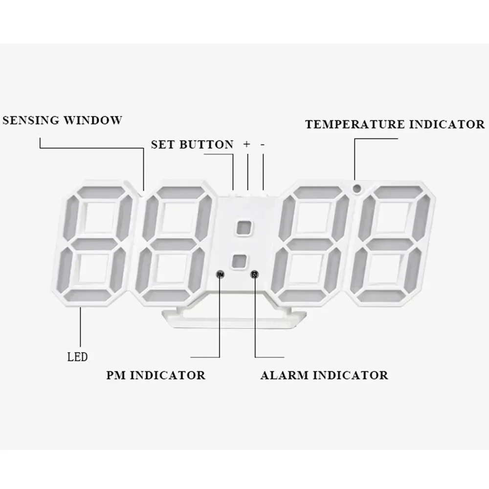 Electronic Alarm Modern Digital Wall Clock Desk Watches Home Decoration for Bedroom Decor Interior Led Table Clocks Living Room thumbnail 5