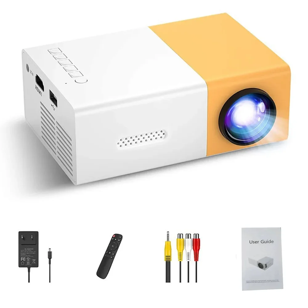 110V-220V Portable TV Projector, Home Children's Screen Projection Bedroom Wall Support 4K High Definition Mini Portable TV
