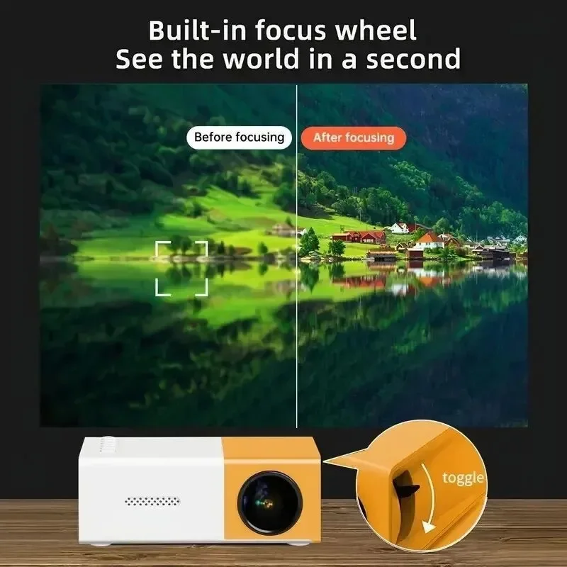 110V-220V Portable TV Projector, Home Children's Screen Projection Bedroom Wall Support 4K High Definition Mini Portable TV thumbnail 2
