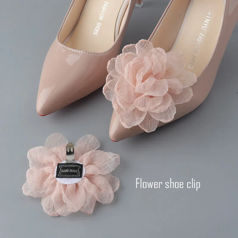 2-piece flower shoe clip fashion shoe flower accessory detachable shoe buckle universal bridal high heels dance shoe decoration