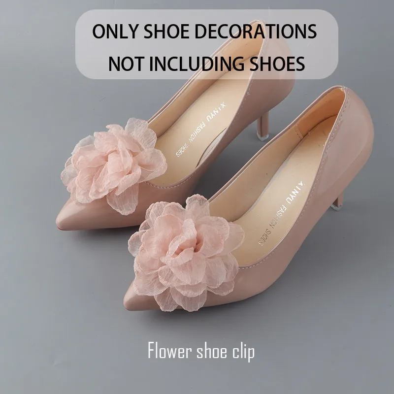 2-piece flower shoe clip fashion shoe flower accessory detachable shoe buckle universal bridal high heels dance shoe decoration thumbnail 4