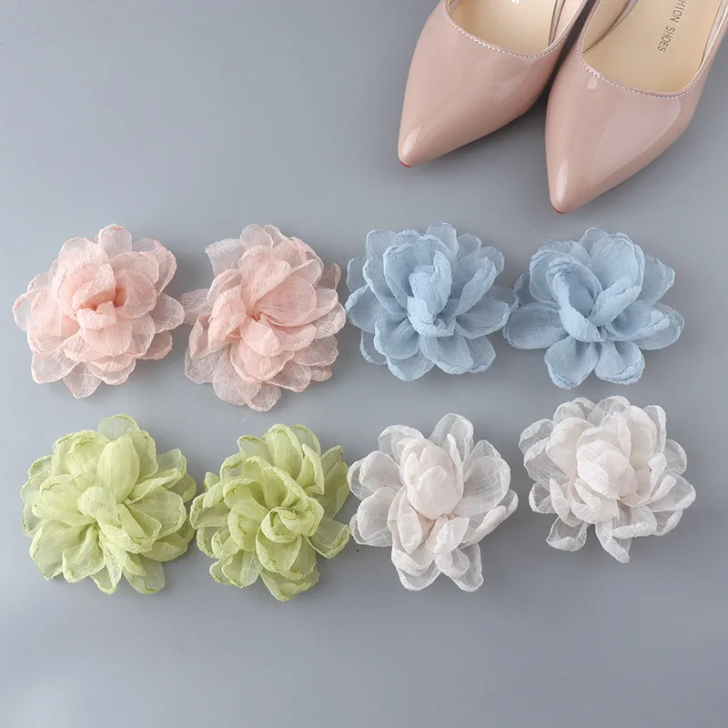 2-piece flower shoe clip fashion shoe flower accessory detachable shoe buckle universal bridal high heels dance shoe decoration thumbnail 2