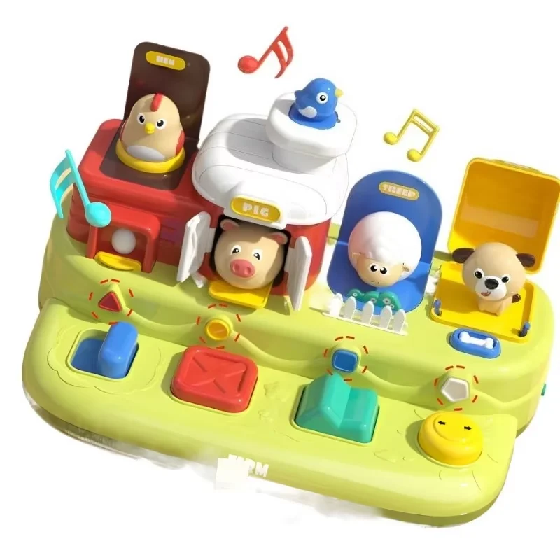 Kids Musical Farm Hide and Seek Pop-up Toy Montessori Early Learning Interactive Educational Toys Birthday Gift thumbnail 3