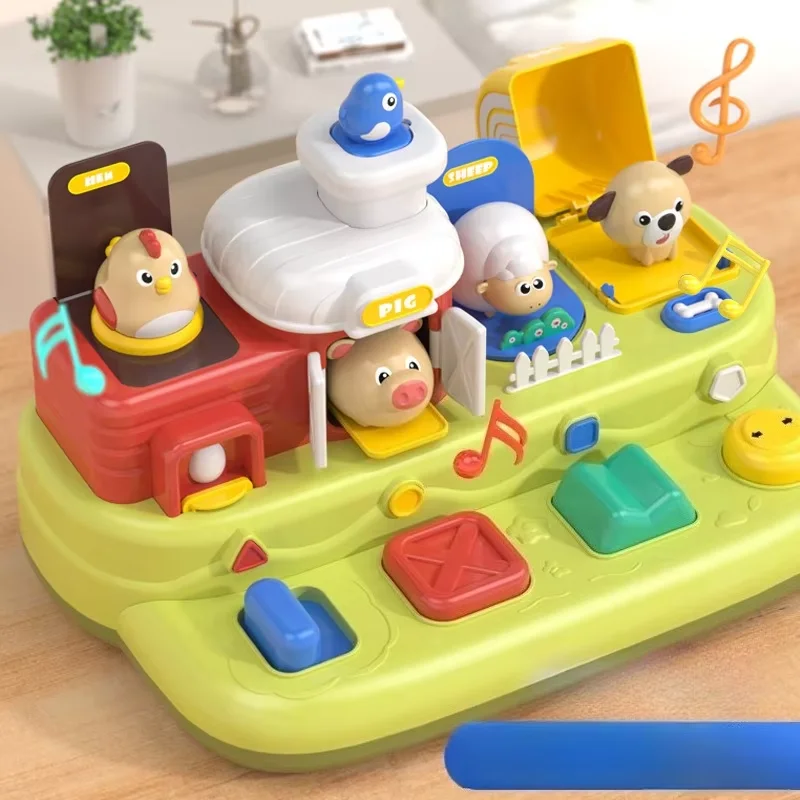 Kids Musical Farm Hide and Seek Pop-up Toy Montessori Early Learning Interactive Educational Toys Birthday Gift thumbnail 2