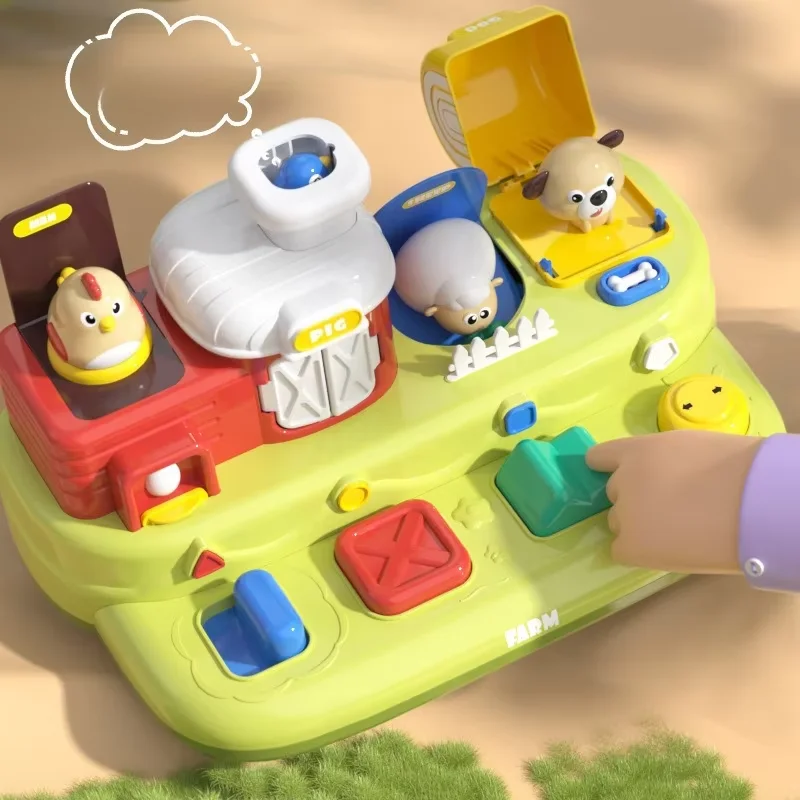 Kids Musical Farm Hide and Seek Pop-up Toy Montessori Early Learning Interactive Educational Toys Birthday Gift thumbnail 4