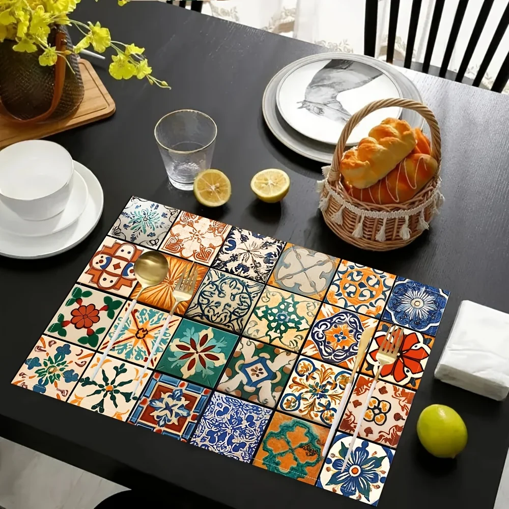 【Ethnic Charm】Print Placemat, 1-Piece Table Mat, Home Kitchen & Dining Table Party Decor thumbnail 4