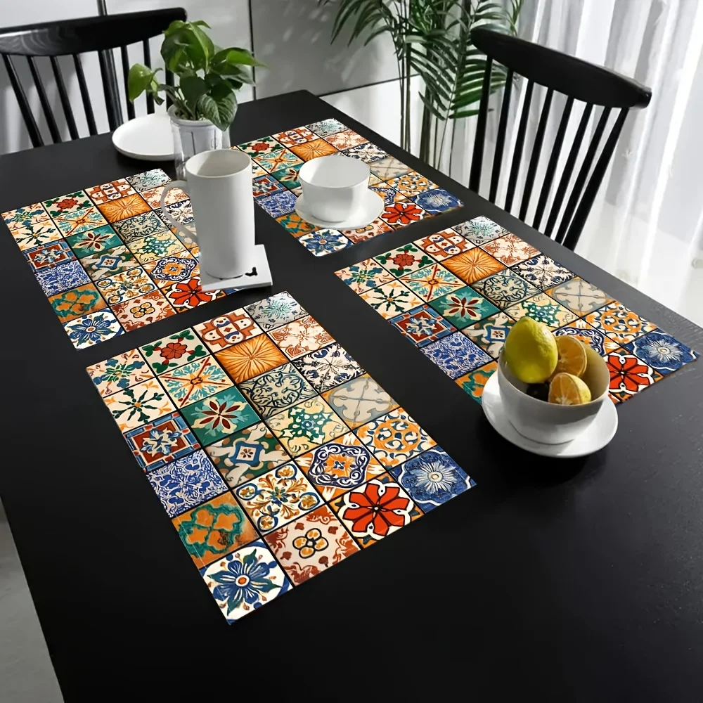 【Ethnic Charm】Print Placemat, 1-Piece Table Mat, Home Kitchen & Dining Table Party Decor