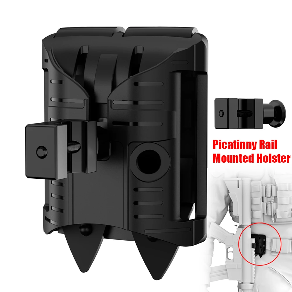 Universal Gun Holster AR Holster Picatinny Rail Mounted Gun Holster for Vest Belt Hunting Gun Carry Mount for Left Right Hand