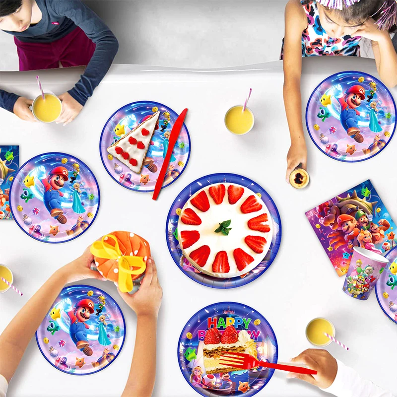 Superbros Galaxy Movie Birthday Party Decorations Disposable Tableware Suit Tablecloth Tissue Banner Balloon Party Supplies thumbnail 6