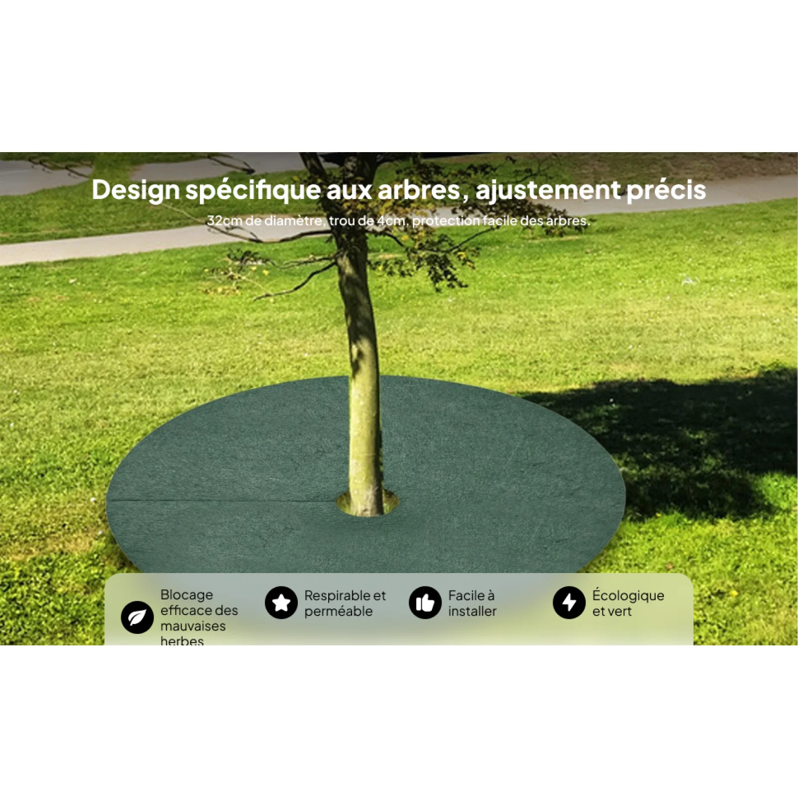 Tree Protector Cover Anti Slip Non Woven Ground Mat Gardening Control Cloth for Patio Weed Removal