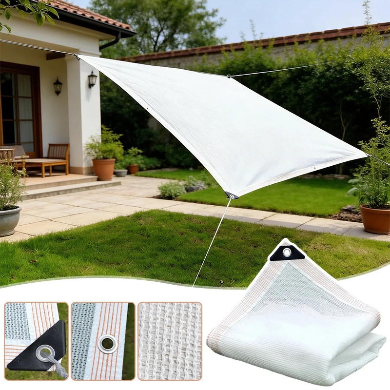 HDPE White Awning Tent Shelter Sun Shade Net Outdoor Camping Beach Sun Protection Sun Shade Membrane Balcony Privacy Awning Tent