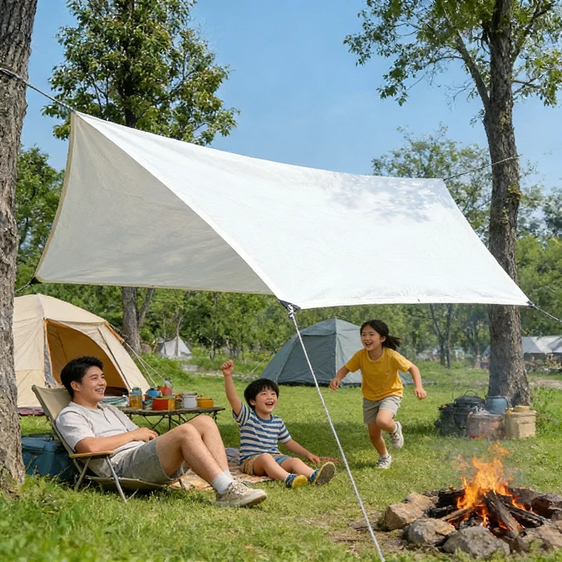 HDPE White Awning Tent Shelter Sun Shade Net Outdoor Camping Beach Sun Protection Sun Shade Membrane Balcony Privacy Awning Tent thumbnail 5