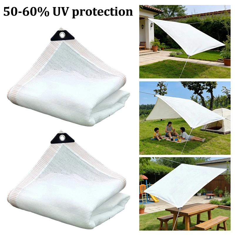 HDPE White Awning Tent Shelter Sun Shade Net Outdoor Camping Beach Sun Protection Sun Shade Membrane Balcony Privacy Awning Tent thumbnail 2