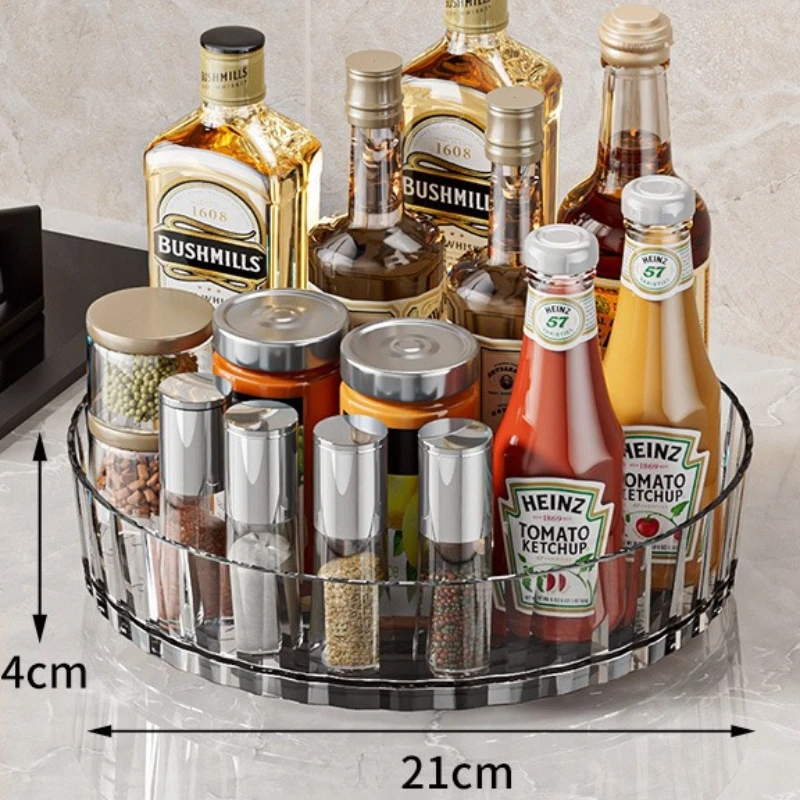 Rotating Seasoning Rack Multifunctional Cosmetic Rotating Storage Box Kitchen Household Seasoning Storage Rack Fruit Storage thumbnail 6