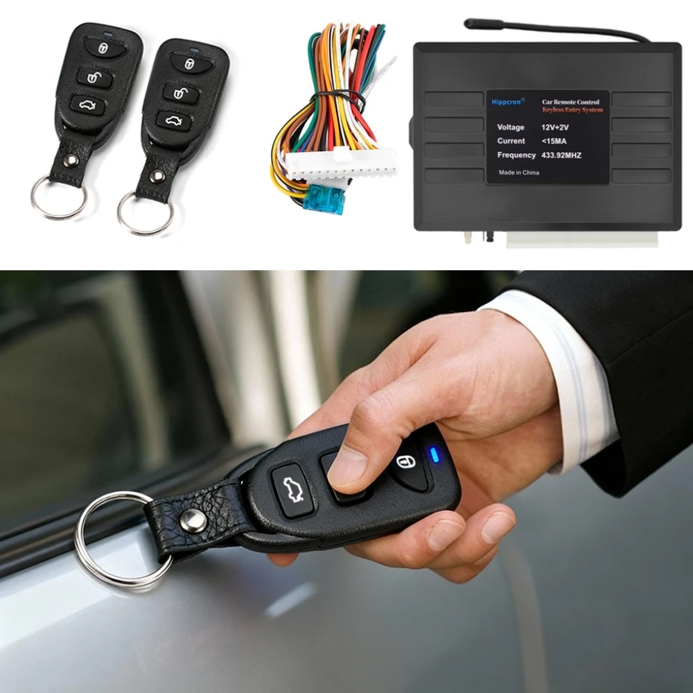 Hippcron Car Central Locking Alarm Systems Auto Remote Central Kit Door Lock Keyless APP With Remote Contr Entry System