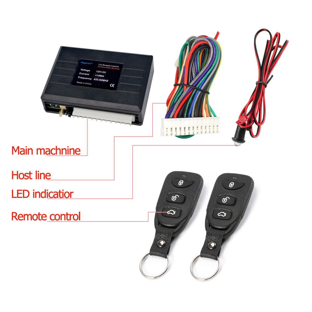 Hippcron Car Central Locking Alarm Systems Auto Remote Central Kit Door Lock Keyless APP With Remote Contr Entry System thumbnail 4