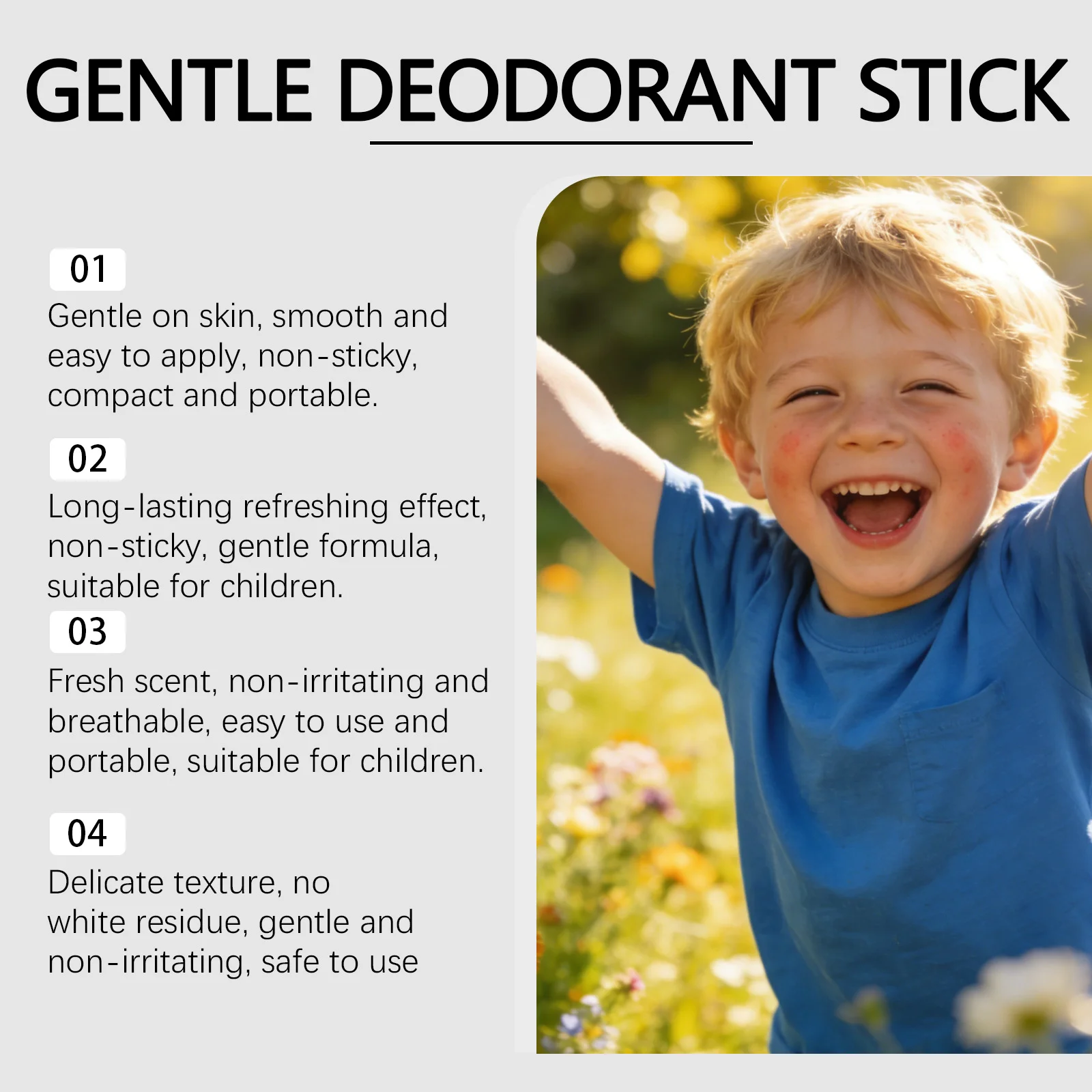 Body Odor Remover Antiperspirant Stick for Kids Sweat Odor Inhibiting Armpit Refreshing Lasting Fragrance Body Deodorant Stick thumbnail 4