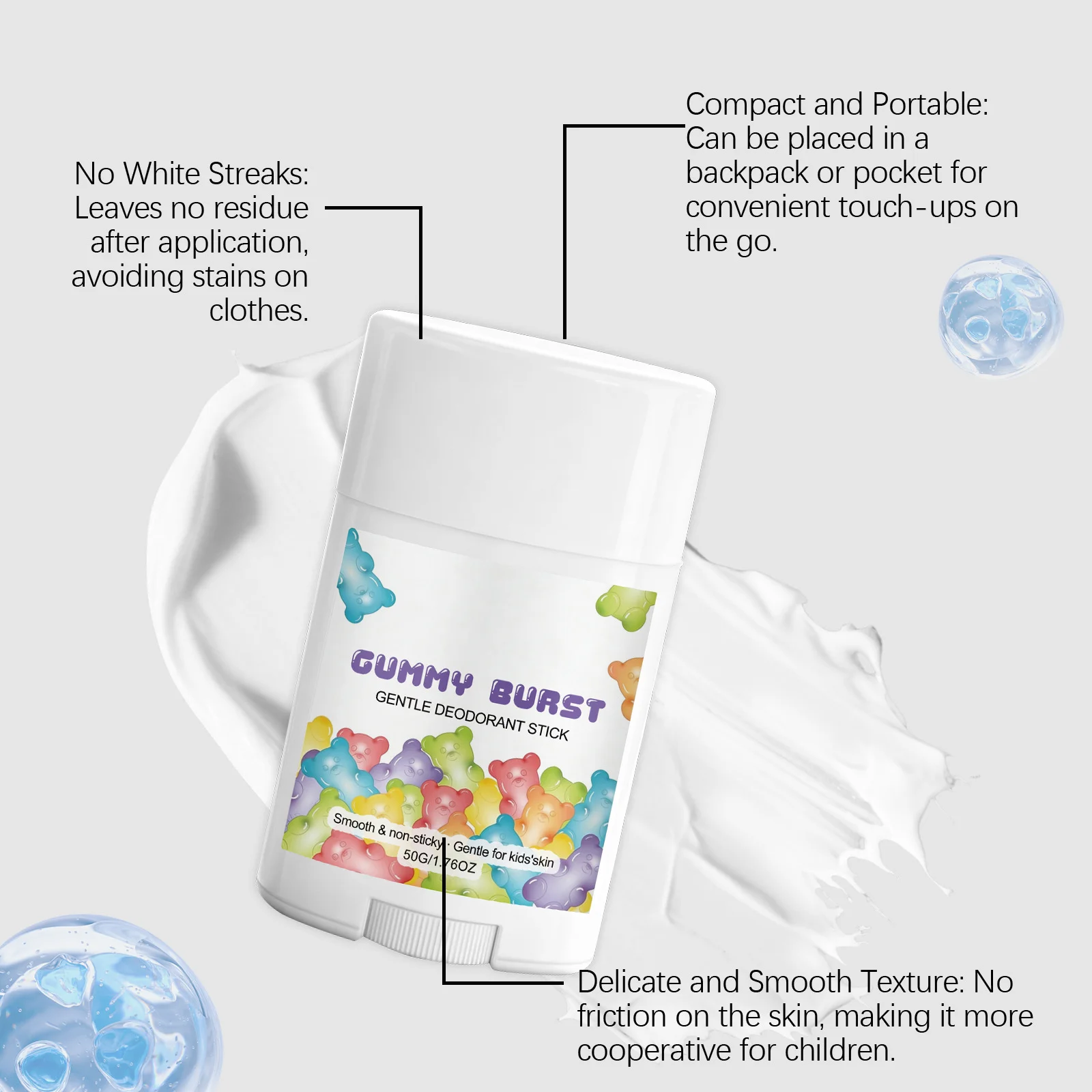 Body Odor Remover Antiperspirant Stick for Kids Sweat Odor Inhibiting Armpit Refreshing Lasting Fragrance Body Deodorant Stick thumbnail 2