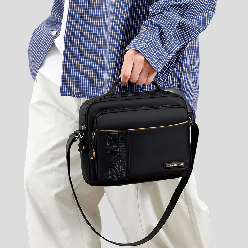 Men's Large Capacity Waterproof Messenger Bag – Durable Nylon Crossbody with Multi-Pockets for Travel & Work thumbnail 2