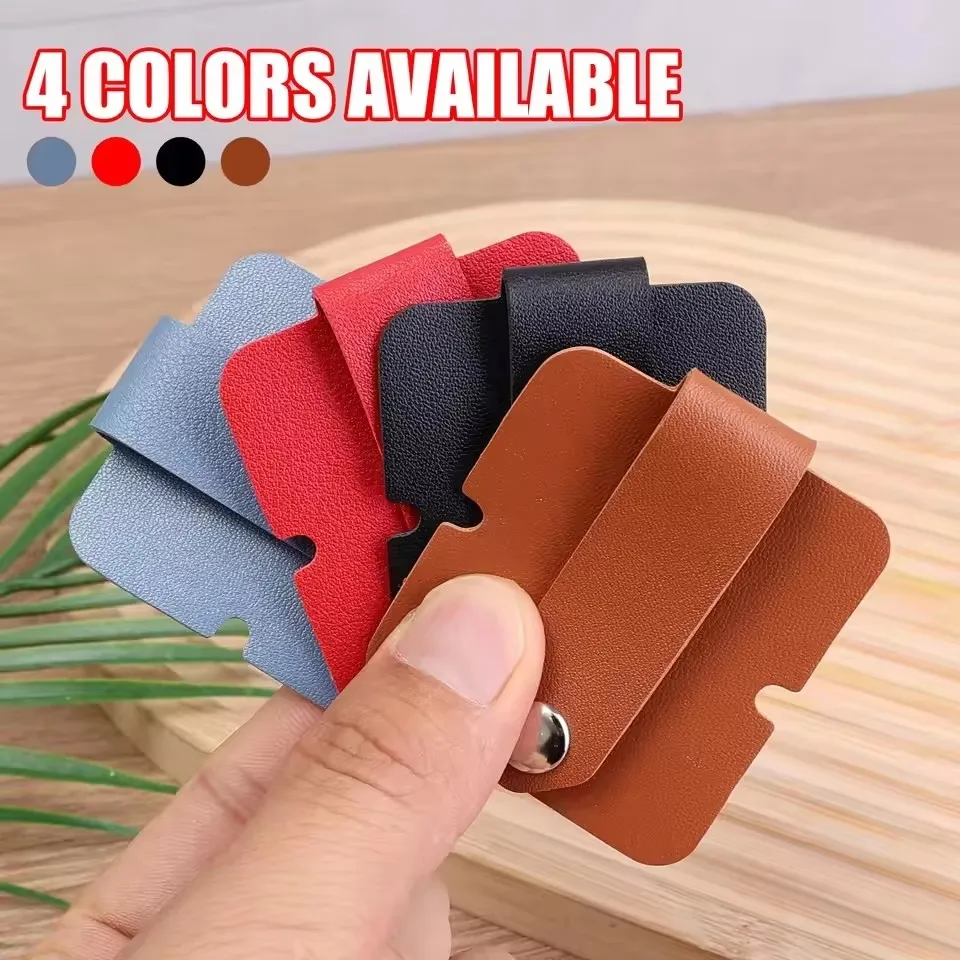 Leather Cable Clip with Key Ring Earphone Cord Holder Buckle Cable Winder Cable Wire Organizer for Phone USB Charger Data Lines thumbnail 5