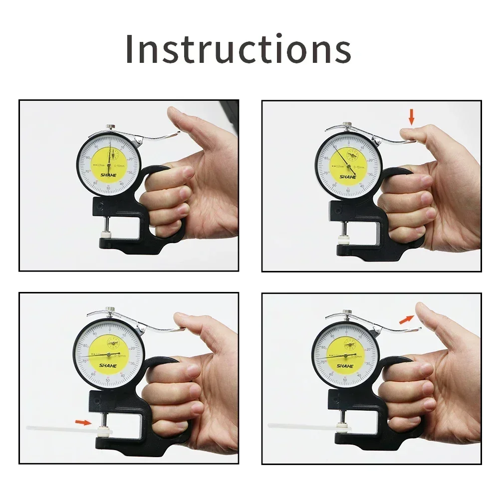 SHAHE 0‑10mm Precision Thickness Gauge 0.01mm Resolution High Accuracy Measuring Tool thumbnail 5