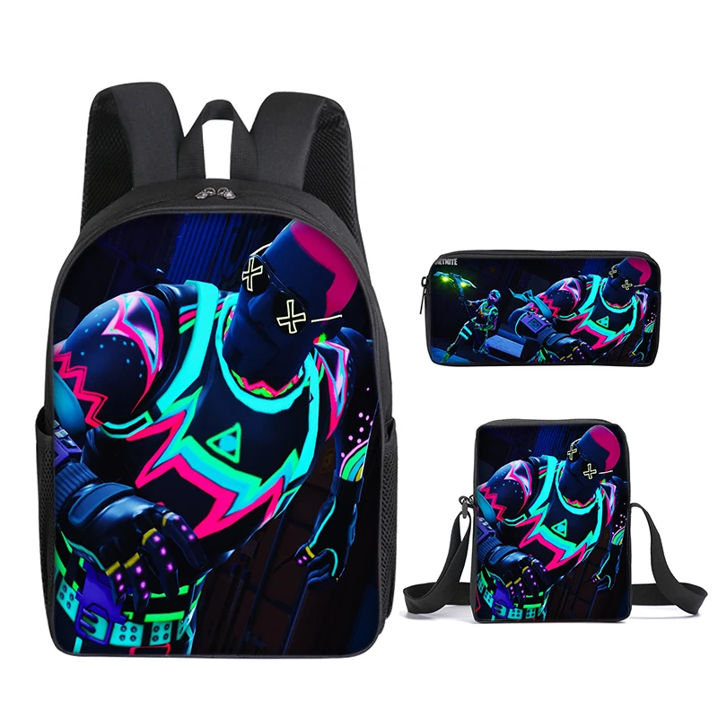 3pcs/set Fortnite Game Backpack Anime Cartoon Large Capacity Student Shcool Bags Pencil Bag Kawaii Lunch Bag Birthday Gifts thumbnail 6