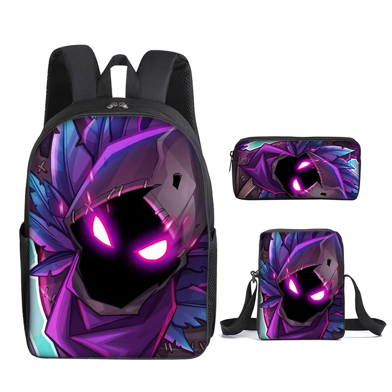 3pcs/set Fortnite Game Backpack Anime Cartoon Large Capacity Student Shcool Bags Pencil Bag Kawaii Lunch Bag Birthday Gifts thumbnail 5