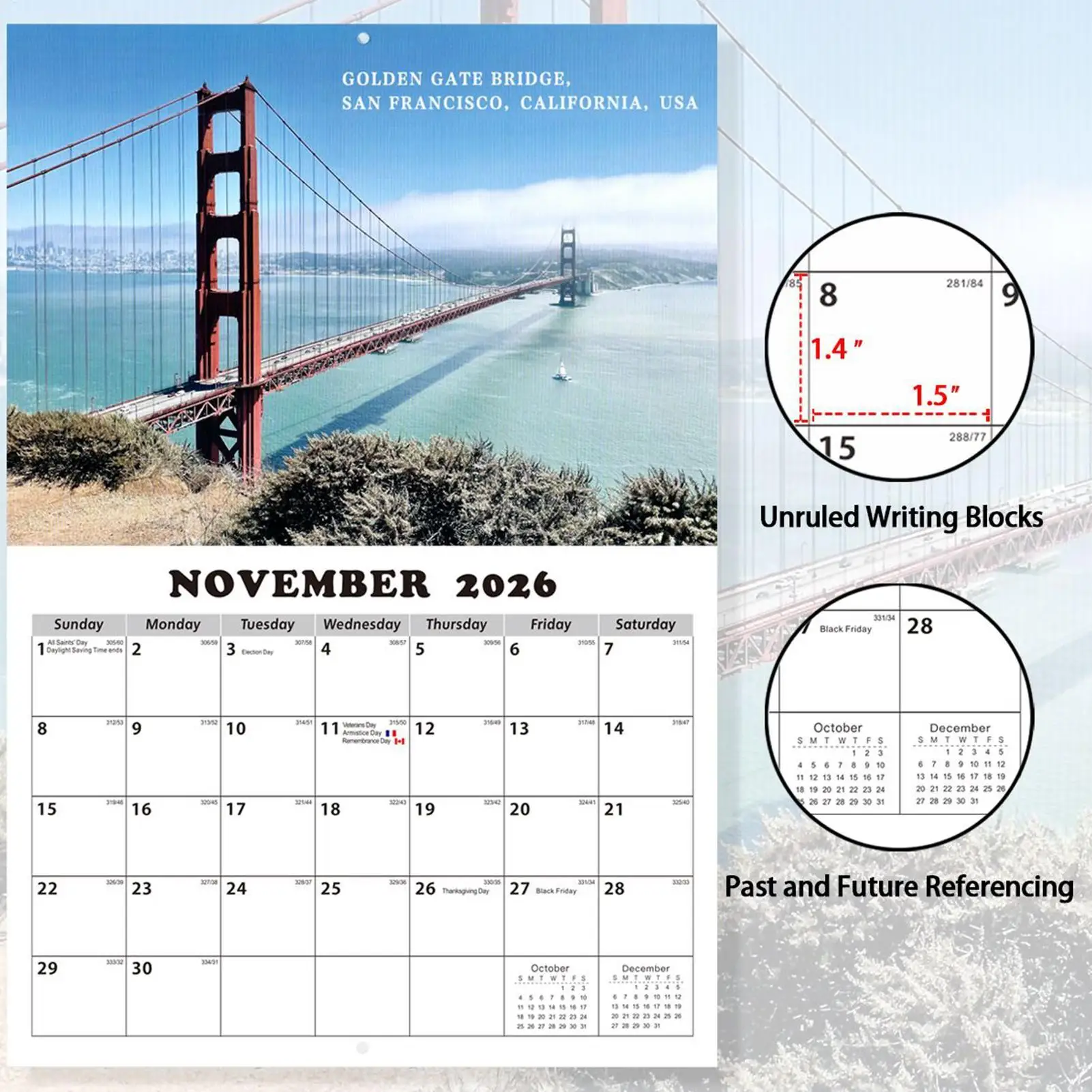 2026 Beautiful Landscape Monthly Wall Calendar Schedule Appointment Organizer Planner for Office School Bedroom Dorm Living Room thumbnail 3