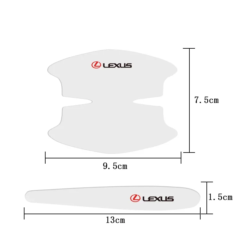 8Pcs Car Door Bowl Handle Protective Sticker Anti-collision Strip For Lexus F SPORT ES RX NX LS UX LM LX GX LC RZ IS CT GS RC HS thumbnail 6
