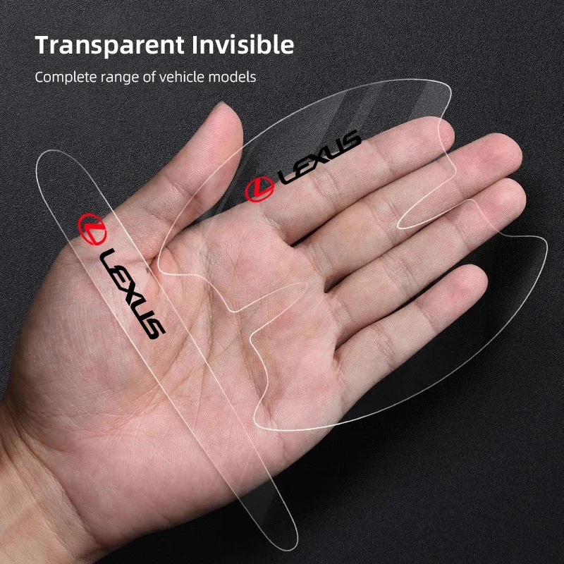 8Pcs Car Door Bowl Handle Protective Sticker Anti-collision Strip For Lexus F SPORT ES RX NX LS UX LM LX GX LC RZ IS CT GS RC HS thumbnail 2