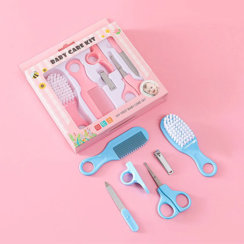 6pcs Baby Care Set Hair Comb Grooming Brush Set Nail Trimmer Scissors Clipper Hygiene Kit Healthcare Tools Sets for Toddler Gift thumbnail 3