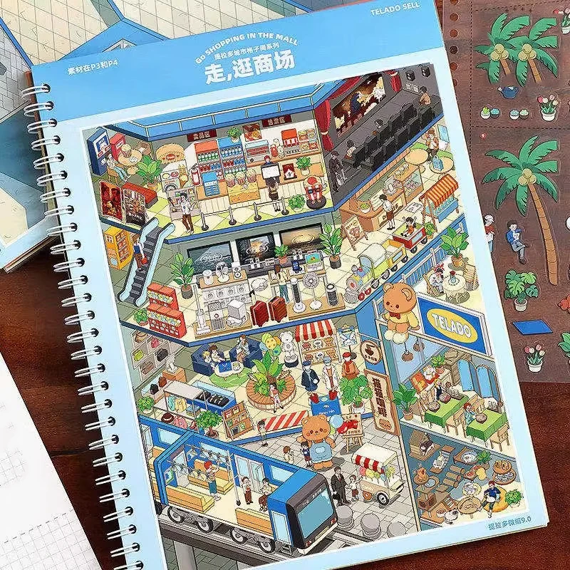 Mr. Paper Miniature Scene Collection Book 9.0 3D Dollhouse Stickers DIY Creative Relaxing Brain Teasers Craft for Journal thumbnail 4