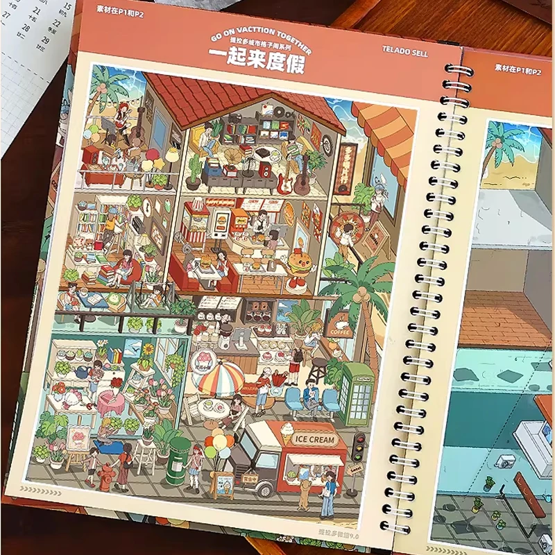 Mr. Paper Miniature Scene Collection Book 9.0 3D Dollhouse Stickers DIY Creative Relaxing Brain Teasers Craft for Journal thumbnail 6