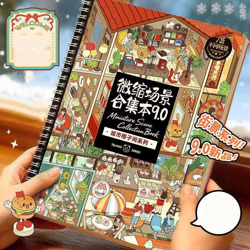 Mr. Paper Miniature Scene Collection Book 9.0 3D Dollhouse Stickers DIY Creative Relaxing Brain Teasers Craft for Journal