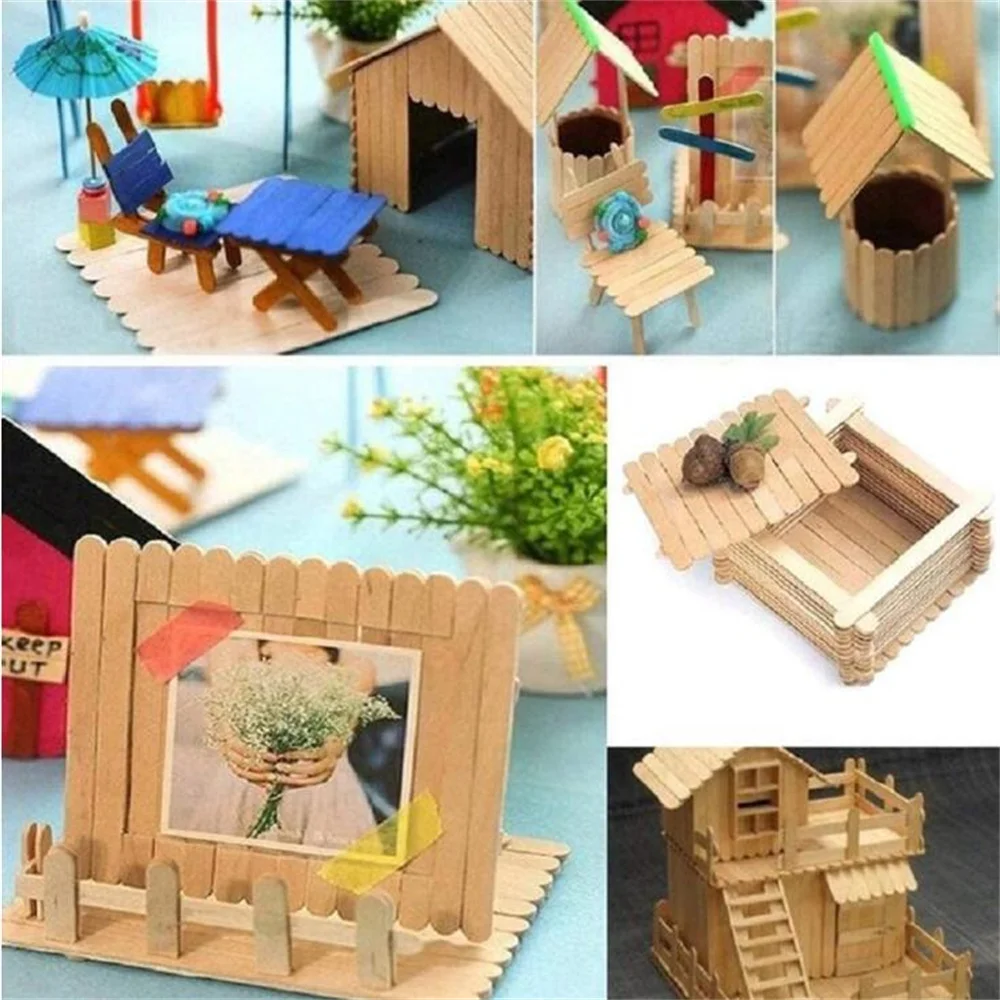 Resin Epoxy Stirring Sticks 10cm Wooden Popsicle Ice Cream Sticks 50/100/150Pcs DIY Handmade Home Art Classroom Supplies thumbnail 5