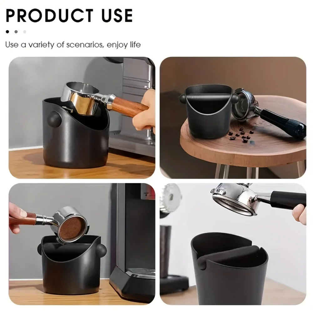 Shock-Absorbent Coffee Knock Box Anti-slip Espresso Dump Bin For Coffee Grounds with Removable Knock Bar Coffee Grind Waste Bin thumbnail 5