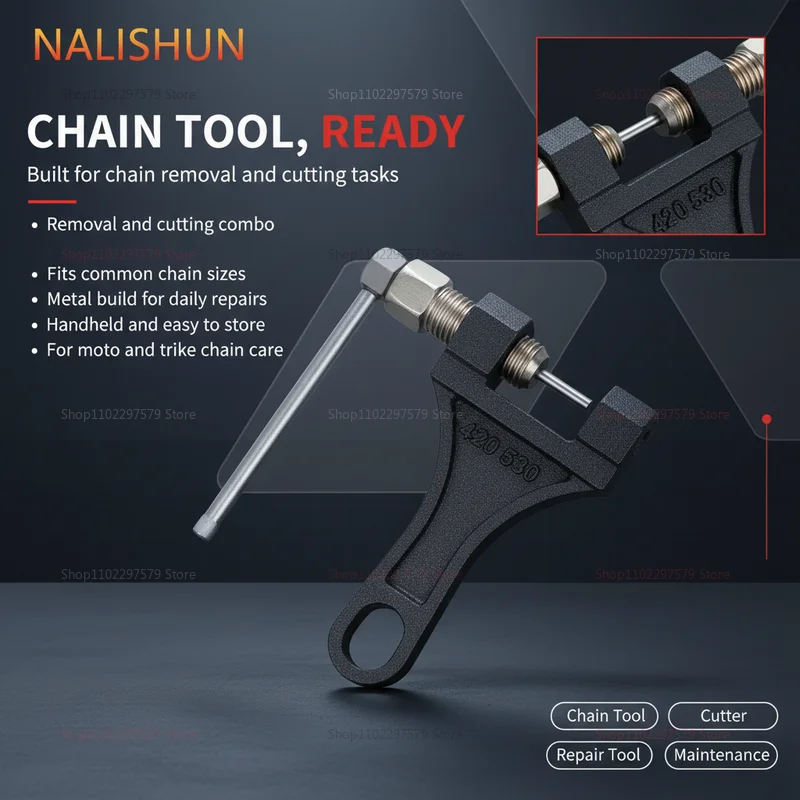 Motorcycle Chain Breaker Chain Link Removal Separator Motor Chain Breaker Riveting Tool 420-530 Motorcycle Parts Repair Tool thumbnail 3