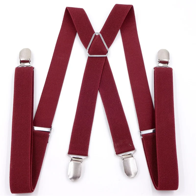 High Quality Men Women Solid Colorful Elastic Suspender Y-Back Brace Adjustable Straps Wedding Party Daily Accessories 2.5x110cm thumbnail 6