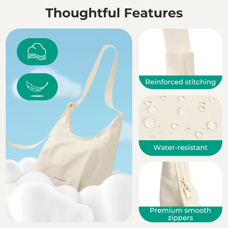 BAGSMART Women's Hobo Bag College Crossbody Bag Large Capacity Casual Handbag Waterproof Lightweight Shoulder Bag Daily Travel thumbnail 3