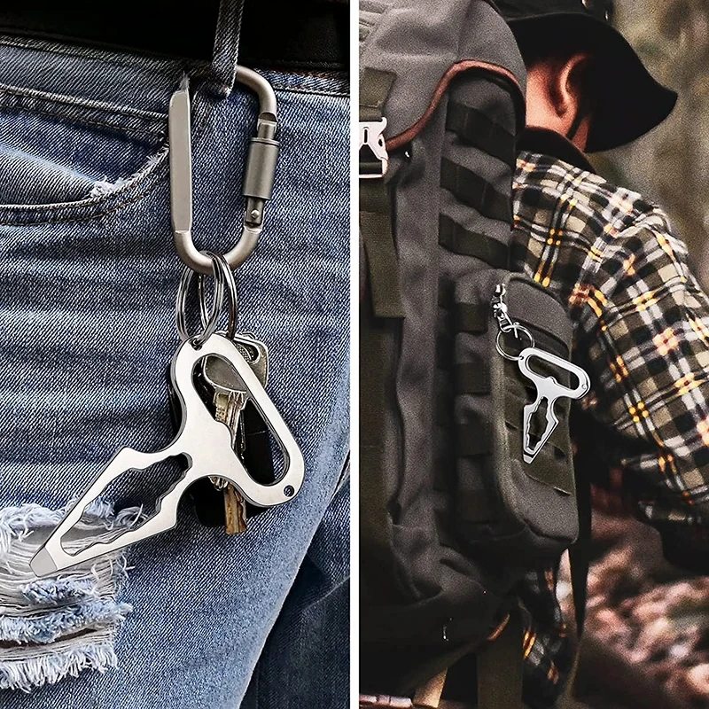 Self Defense Weapons Outdoor EDC Survival Tool Defence Personal Keychian Stinger Bottle Combination Opener Wrench for Men Women thumbnail 4