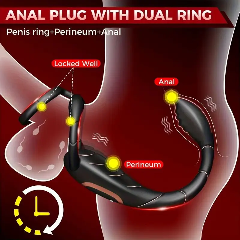 Scorpion Vibration Lock Ring Anal Opening Prostate Massager Magnetic Suction Charging Strong Earthquake Electric Para Hombre thumbnail 2