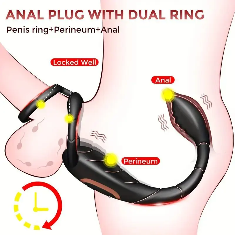 Scorpion Vibration Lock Ring Anal Opening Prostate Massager Magnetic Suction Charging Strong Earthquake Electric Para Hombre thumbnail 5