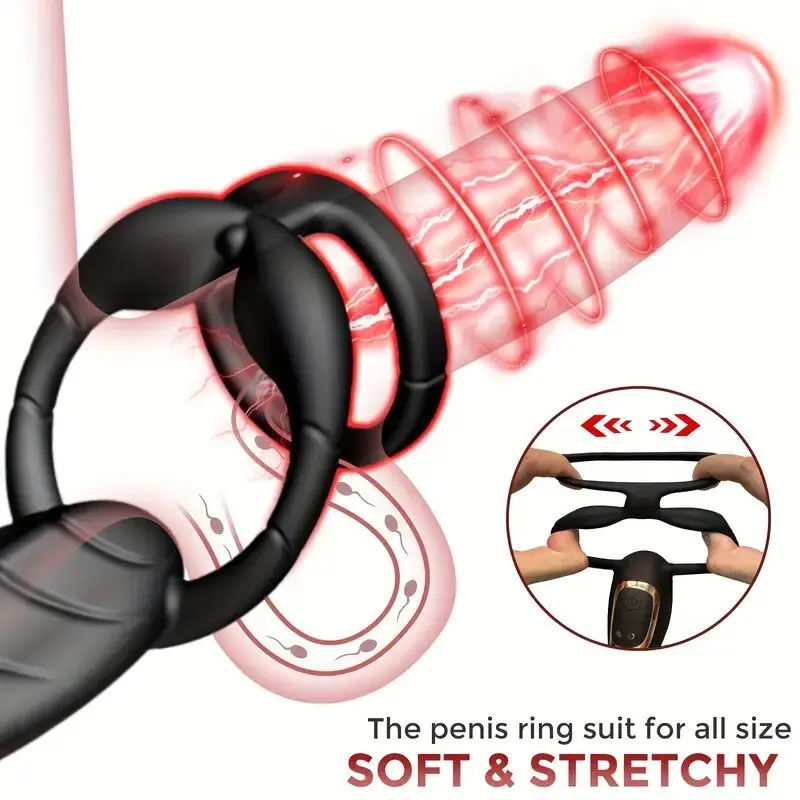Scorpion Vibration Lock Ring Anal Opening Prostate Massager Magnetic Suction Charging Strong Earthquake Electric Para Hombre thumbnail 4