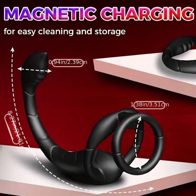 Scorpion Vibration Lock Ring Anal Opening Prostate Massager Magnetic Suction Charging Strong Earthquake Electric Para Hombre thumbnail 6