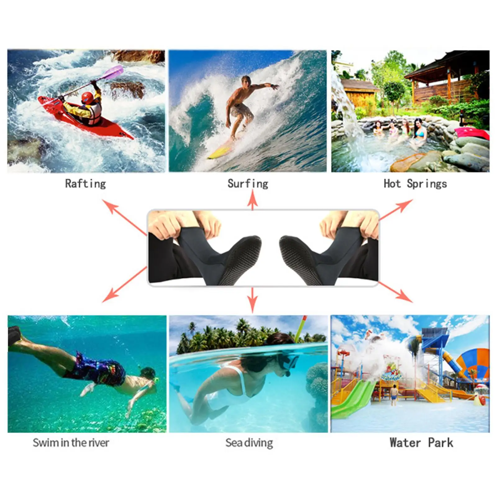 Unisex 3mm Neoprene Diving Boots Swimming Surf Kayaking Hiking Shoes Socks thumbnail 5