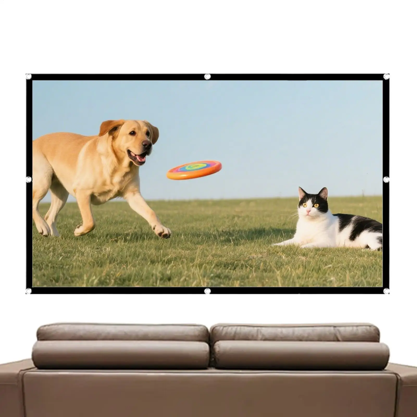 Outdoor Projector Screen Portable Foldable Video Equipment Magnetic Roll-up Large Theater Screen for Indoor Camping RV Backyard thumbnail 2